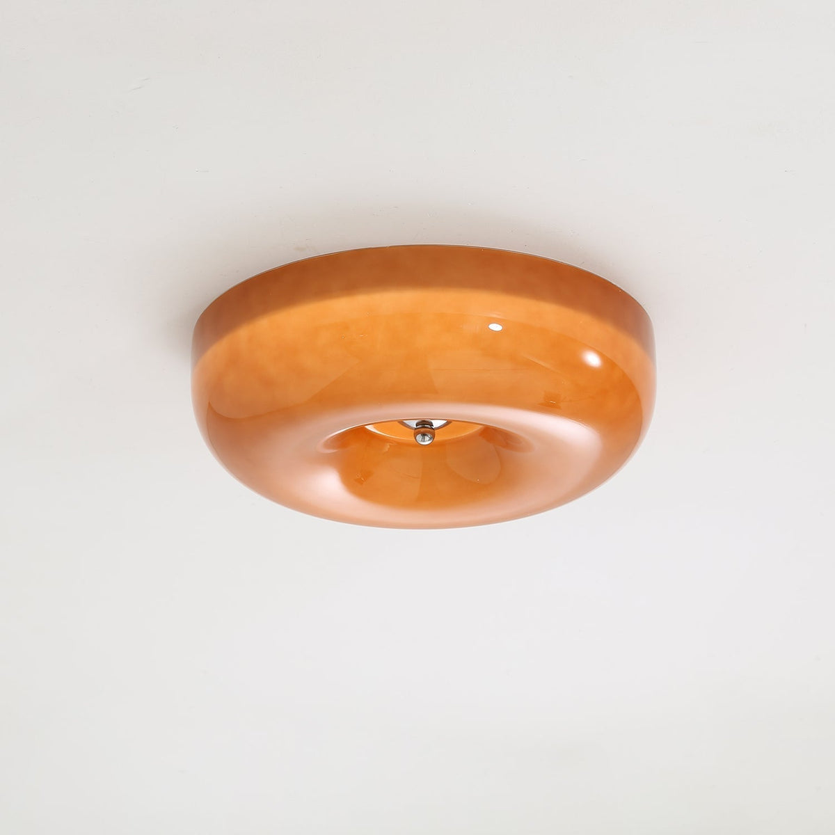 Round Glass Flush Mount LED Light Fixture – Adjustable 3000K/4000K/6000K Integrated Overhead Lighting for Bedrooms, Hallways & Low-Ceiling L
