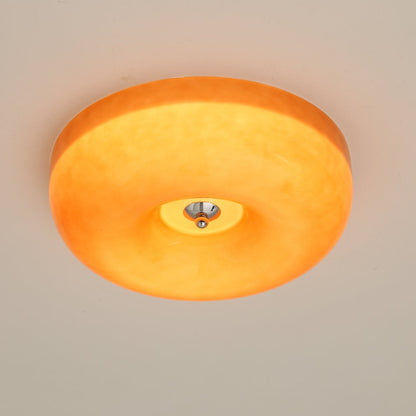 Round Glass Flush Mount LED Light Fixture – Adjustable 3000K/4000K/6000K Integrated Overhead Lighting for Bedrooms, Hallways & Low-Ceiling L