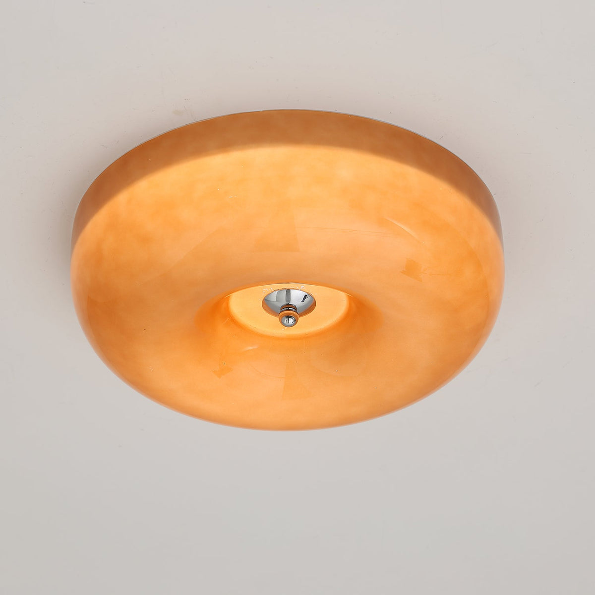 Modern Glass LED Flush Mount Light with Adjustable Color Temperature for Bedroom, Entryway, and Small Spaces