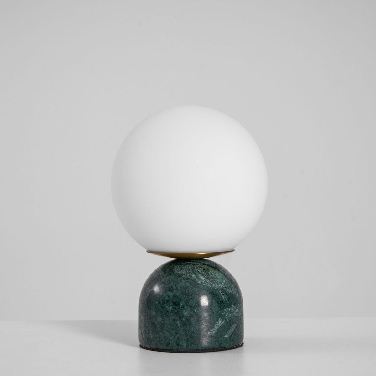 Spherical Glass Globe Accent Lamp with Natural Stone Base for Desk, Nightstand & Side Table | Modern Minimalist Home Lighting Fixture