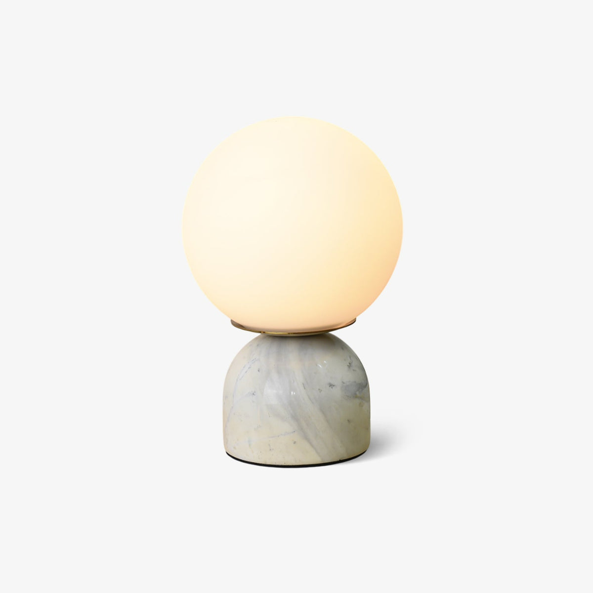 Spherical Glass Globe Accent Lamp with Natural Stone Base for Desk, Nightstand & Side Table | Modern Minimalist Home Lighting Fixture