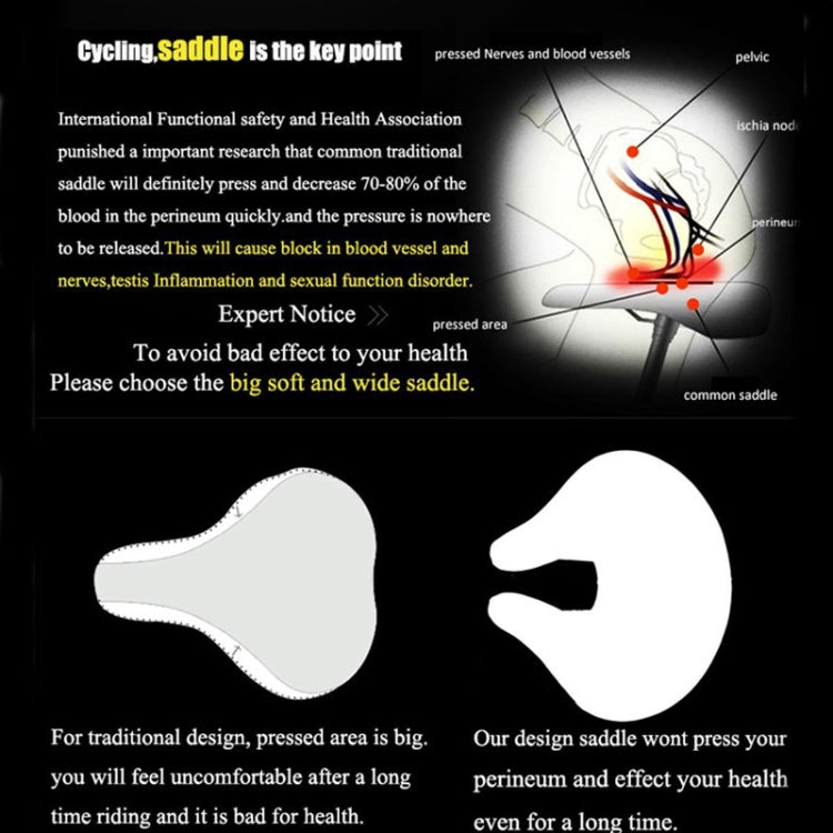 Ergonomic Bike Saddle with Thick Cushioning for Mountain Bikes, Road Cycling, and Commuting – Pressure Relief Design for Men and Women