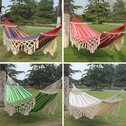 Outdoor Camping Hammock | Double Canvas with Removable Pole | Durable & Lightweight for Easy Transport