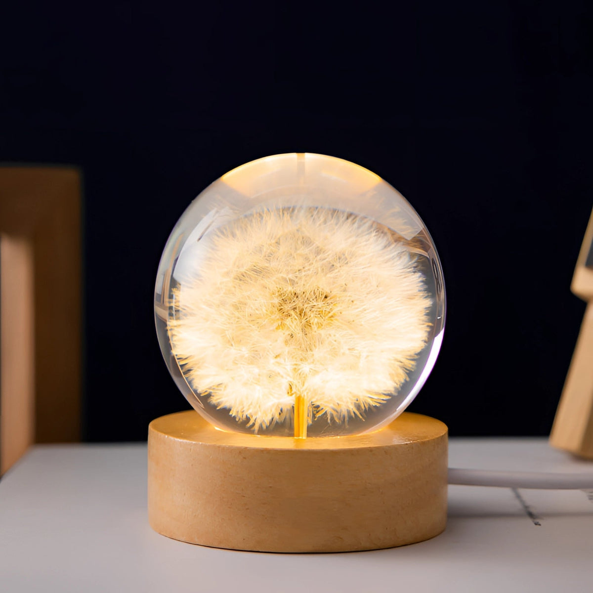 Luz nocturna botánica | Lámpara de mesa LED con diseño único de diente de león | Iluminación encantadora para dormitorios y salas de estar