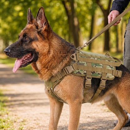 Ortekor Tactical Dog Backpack Harness for Hiking & Daily Walks - Detachable Pouches for Gear & Better Control
