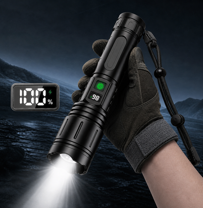 Tactical LED Flashlight | Rechargeable with 100,000 Lumens | Compact Design for Outdoor Adventures
