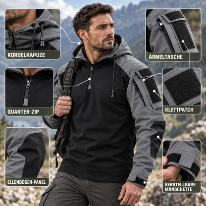 Water-Repellent Windproof Tactical Jacket for Men Outdoor Hiking Camping Everyday Wear Military Style Lightweight Polyester Coat