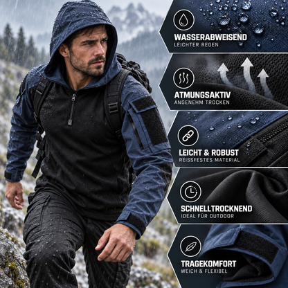 Water-Repellent Windproof Tactical Jacket for Men Outdoor Hiking Camping Everyday Wear Military Style Lightweight Polyester Coat