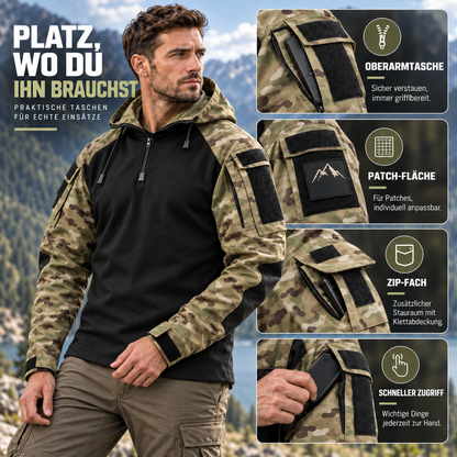 Water-Repellent Windproof Tactical Jacket for Men Outdoor Hiking Camping Everyday Wear Military Style Lightweight Polyester Coat