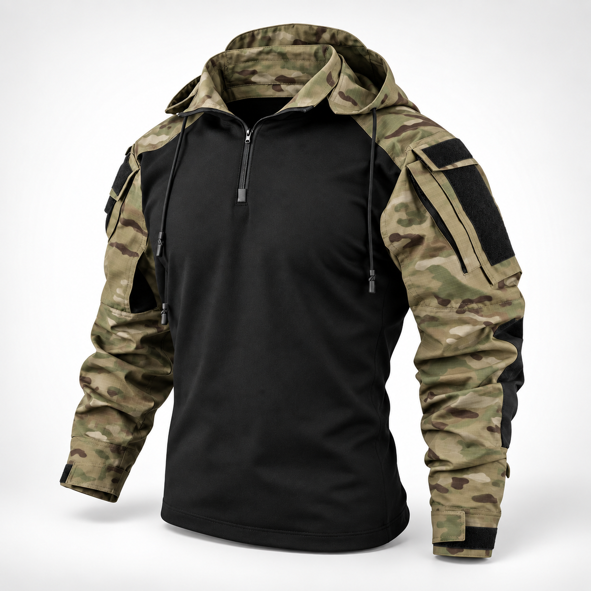 Water-Repellent Windproof Tactical Jacket for Men Outdoor Hiking Camping Everyday Wear Military Style Lightweight Polyester Coat