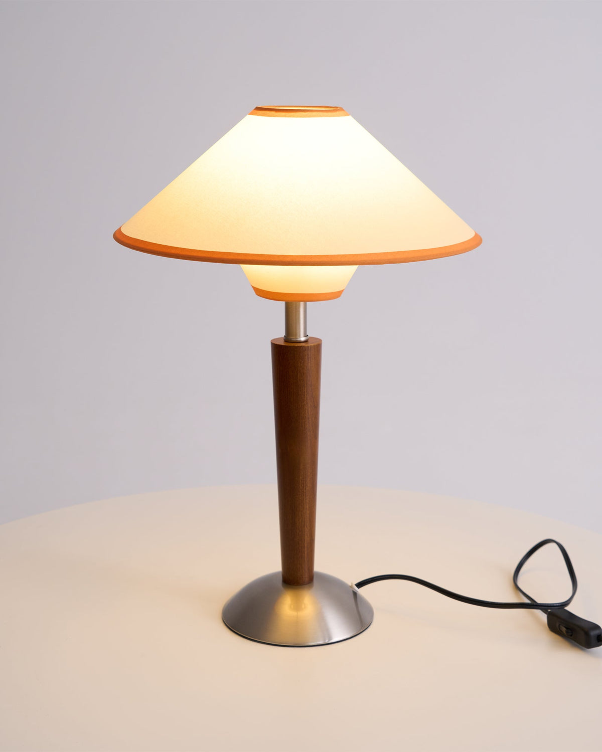 Fabric Shade Table Lamp 17 in for Nightstand & Side Table - Wood Base with E26 Socket for Bedroom Living Room Office Desk Reading Light Mini