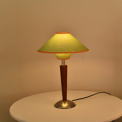 Fabric Shade Table Lamp 17 in for Nightstand & Side Table - Wood Base with E26 Socket for Bedroom Living Room Office Desk Reading Light Mini