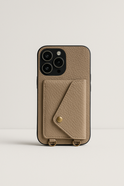 Leather Crossbody Phone Case with Detachable Strap & Card Slot for Women – Hands-Free Smartphone Wallet Holder for iPhone 12 13 14 15 Pro Ma