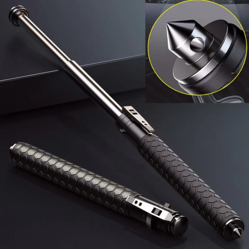 Hiking Poles for Men, Telescopic Trekking Pole with Quick Deploy Mechanism, Adjustable Walking Stick for Self Defense