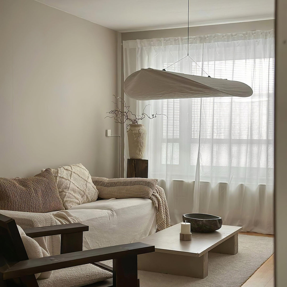 Cloud Paper Ceiling Fixture 24-Inch Hanging Lamp Modern Overhead Lighting for Dining Kitchen Living Room Adjustable Height LED