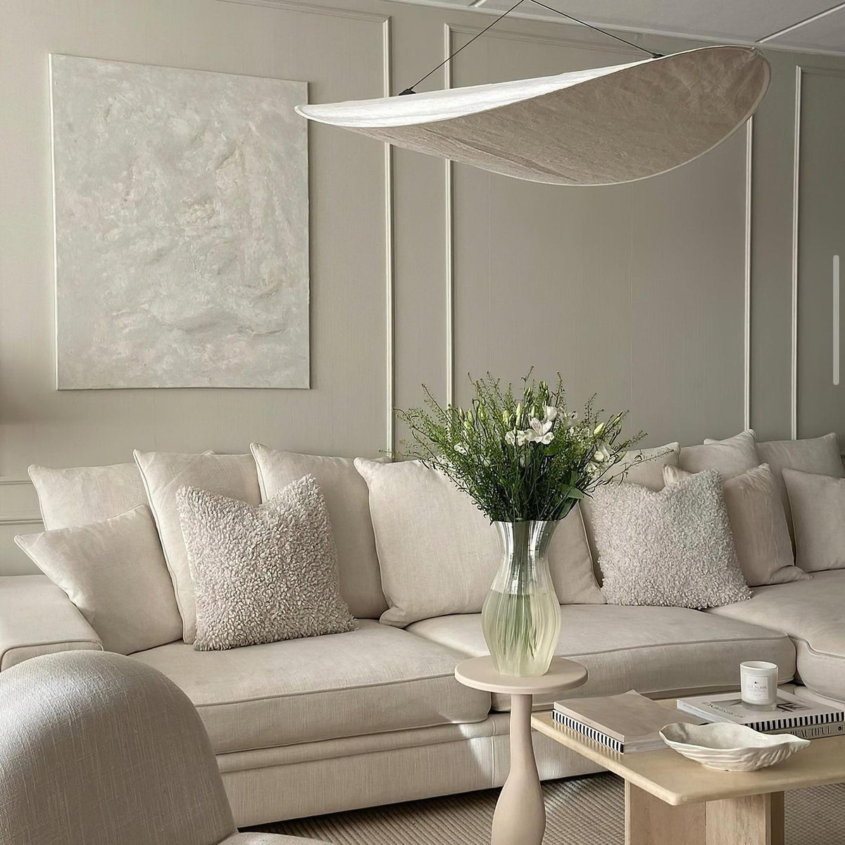 Cloud Paper Ceiling Fixture 24-Inch Hanging Lamp Modern Overhead Lighting for Dining Kitchen Living Room Adjustable Height LED