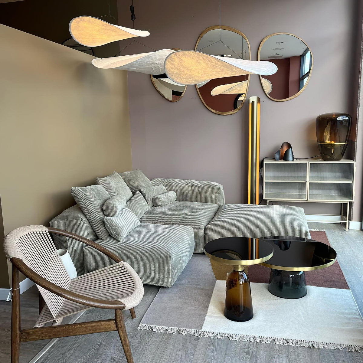 Cloud Paper Ceiling Fixture 24-Inch Hanging Lamp Modern Overhead Lighting for Dining Kitchen Living Room Adjustable Height LED