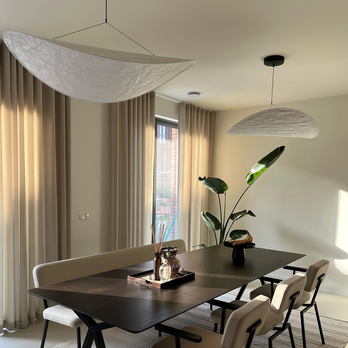 Oversized Paper Drum Shade Hanging Light Fixture Adjustable Height Contemporary Kitchen Island Chandelier Dining Room Ceiling Suspension Lam
