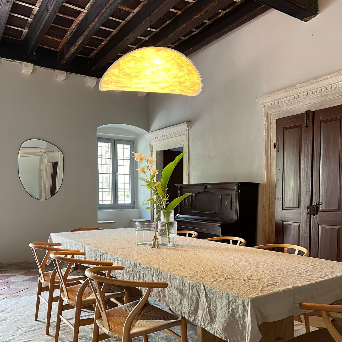 Oversized Paper Drum Shade Hanging Light Fixture Adjustable Height Contemporary Kitchen Island Chandelier Dining Room Ceiling Suspension Lam