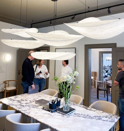 Oversized Paper Drum Shade Hanging Light Fixture Adjustable Height Contemporary Kitchen Island Chandelier Dining Room Ceiling Suspension Lam