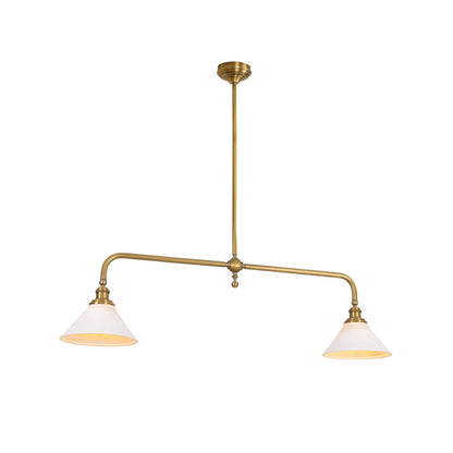 Dual-Head Island Pendant Light with Adjustable Height – Aluminum & Ceramic Shades for Kitchen, Dining Room & Living Space – Dimmable LED Fix