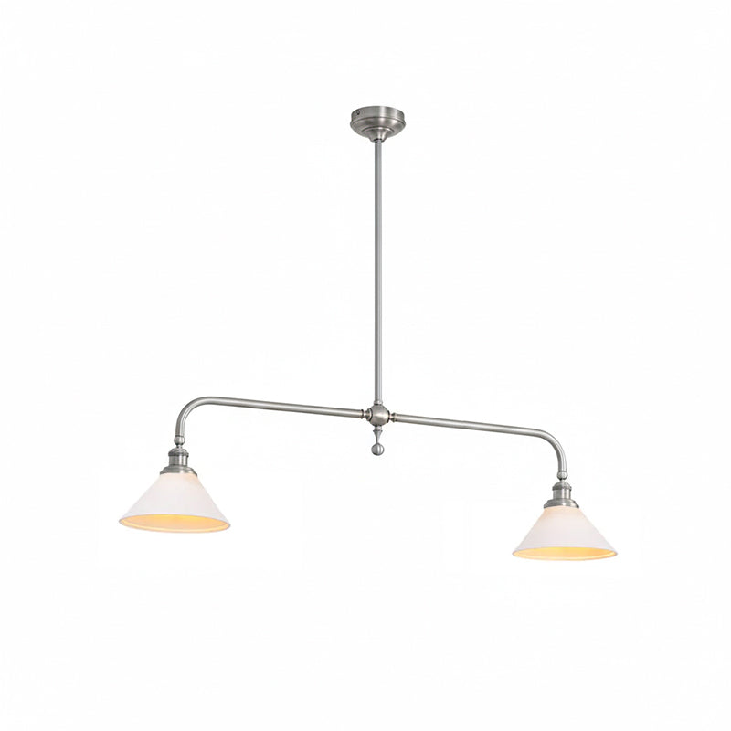 Dual-Head Island Pendant Light with Adjustable Height – Aluminum & Ceramic Shades for Kitchen, Dining Room & Living Space – Dimmable LED Fix