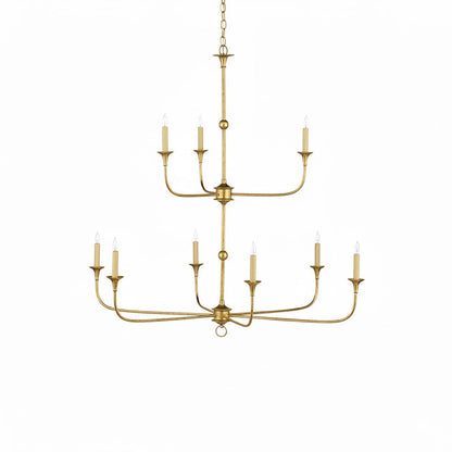 Multi-Arm Statement Chandelier for Foyer and Dining Rooms 63 in Adjustable Height Brass Bronze Metal Ceiling Light Large Interior Fixture fo