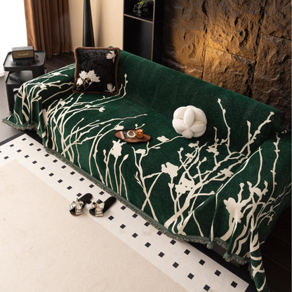 Tidal Chenille Sofa Cover - Ultra-Soft Fabric, Elegant Branch Pattern