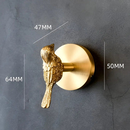 Solid Brass Animal Wall Hook Gold Finish for Coats Hats Bags – Bird Deer Dragonfly Flower Goldfish Rose Decorative Hardware Entryway Bedroom