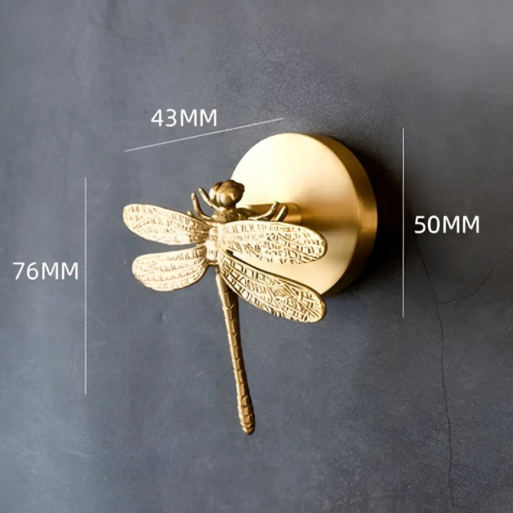 Solid Brass Animal Wall Hook Gold Finish for Coats Hats Bags – Bird Deer Dragonfly Flower Goldfish Rose Decorative Hardware Entryway Bedroom