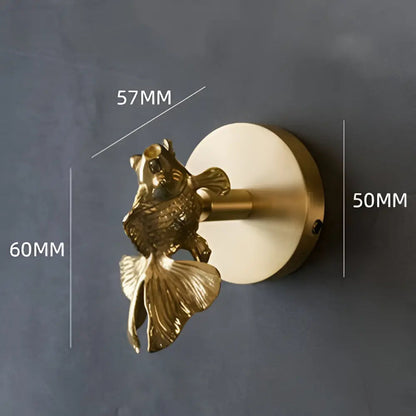 Solid Brass Animal Wall Hook Gold Finish for Coats Hats Bags – Bird Deer Dragonfly Flower Goldfish Rose Decorative Hardware Entryway Bedroom