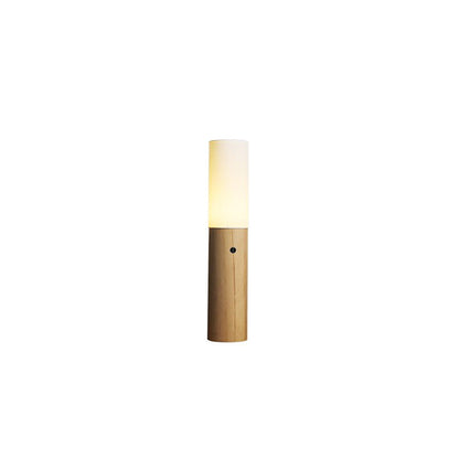Wooden Standing Lamp 39 Inches Tall with Adjustable LED Light for Bedroom Living Room Reading Nook Slim Profile Modern Corner Lighting