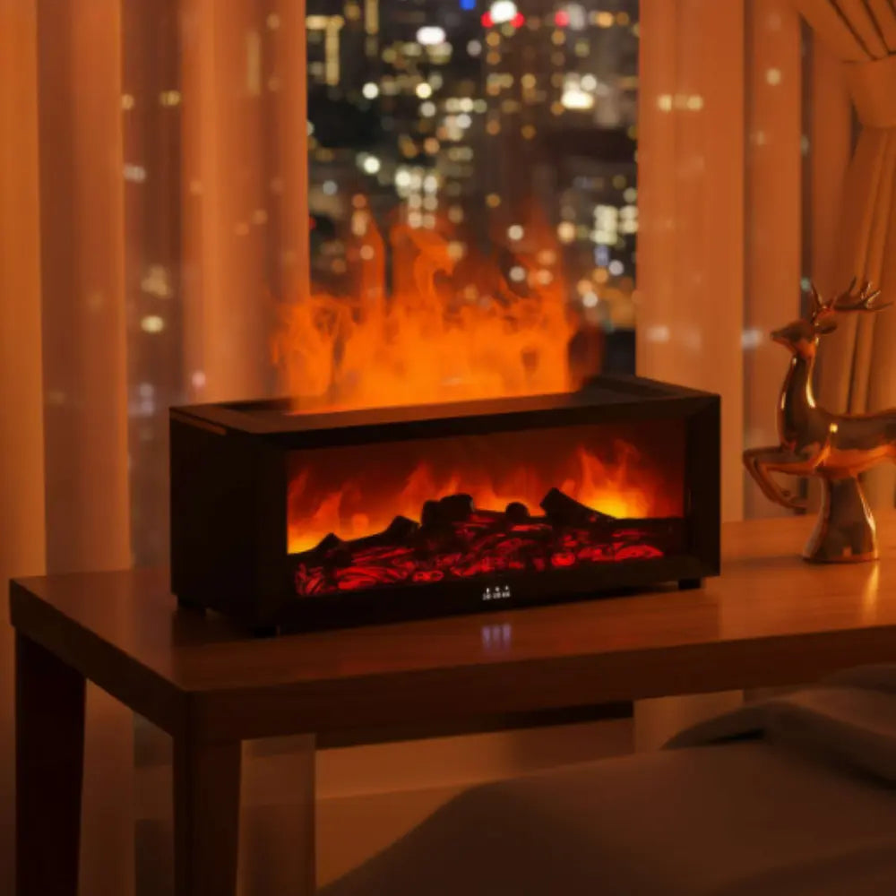 Chimenea de mesa compacta con control remoto