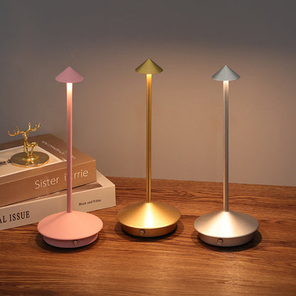 Rechargeable LED Table Lamp with Touch Dimmer for Indoor and Outdoor Use Cordless Battery Powered Desk Light USB Charging Metal Design for B