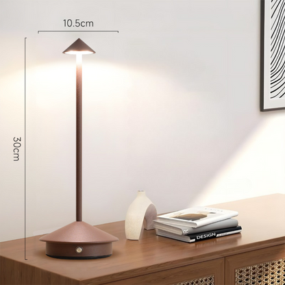 Rechargeable LED Table Lamp with Touch Dimmer for Indoor and Outdoor Use Cordless Battery Powered Desk Light USB Charging Metal Design for B
