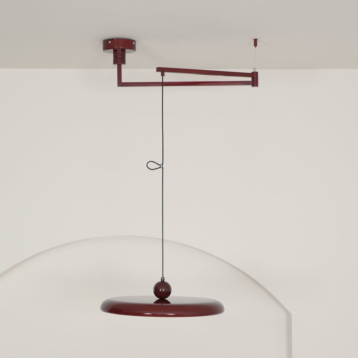 Swing-Arm Chandelier with Integrated LEDs for Kitchen Island, Dining Table & Home Office – Metal Shade, Adjustable Height