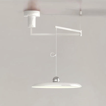 Hanging Drop Ceiling Fixture Acrylic Disk 16-Inch Yellow for Kitchen Island Dining Table Contemporary LED Overhead Light Adjustable Cord 59