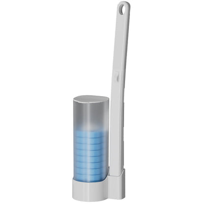 Disposable Toilet Brush with Push-Button Release & Pre-Filled Antibacterial Sponge Heads for Hands-Free Bathroom Cleaning