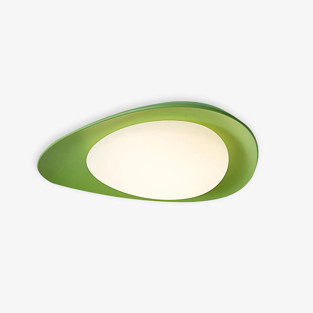 Flush Mount Ceiling Light Botanical Leaf Design Green 16 Inch Adjustable LED for Bedroom Kitchen Dining Room Natural Decor