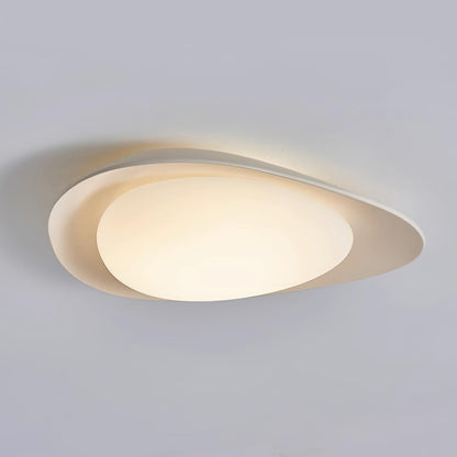 Organic Resin LED Flush Mount Light Green Beige for Bedroom Living Room Dining Room Modern Overhead Lighting Nature-Inspired