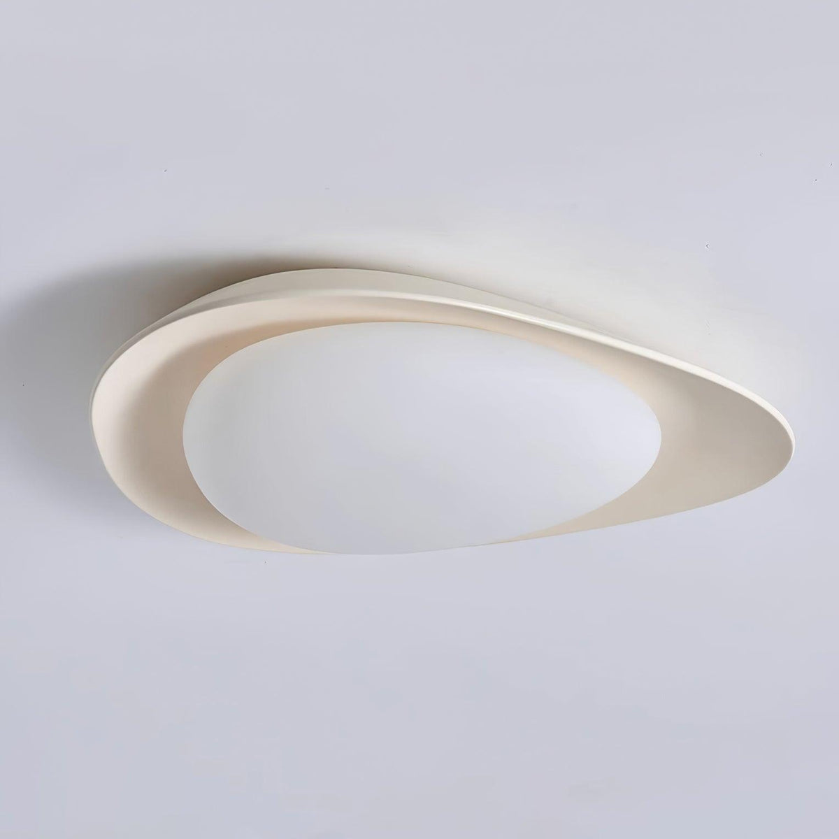 Organic Resin LED Flush Mount Light Green Beige for Bedroom Living Room Dining Room Modern Overhead Lighting Nature-Inspired