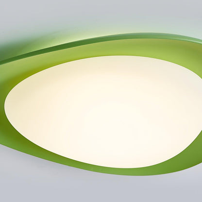 Flush Mount Ceiling Light Botanical Leaf Design Green 16 Inch Adjustable LED for Bedroom Kitchen Dining Room Natural Decor