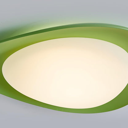 Flush Mount Ceiling Light Botanical Leaf Design Green 16 Inch Adjustable LED for Bedroom Kitchen Dining Room Natural Decor