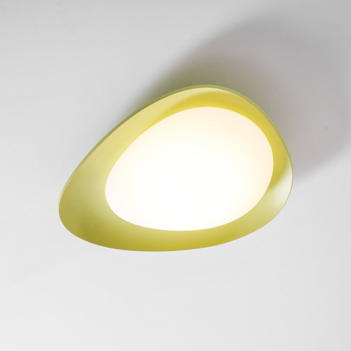 Oval Flush Mount LED Ceiling Light 18 in Green Resin for Living Room Bedroom Hallway Ambient Lighting Modern Home Decor