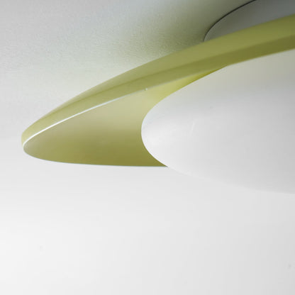 Oval Flush Mount LED Ceiling Light 18 in Green Resin for Living Room Bedroom Hallway Ambient Lighting Modern Home Decor