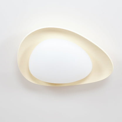 Organic Resin LED Flush Mount Light Green Beige for Bedroom Living Room Dining Room Modern Overhead Lighting Nature-Inspired