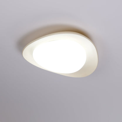 Organic Resin LED Flush Mount Light Green Beige for Bedroom Living Room Dining Room Modern Overhead Lighting Nature-Inspired