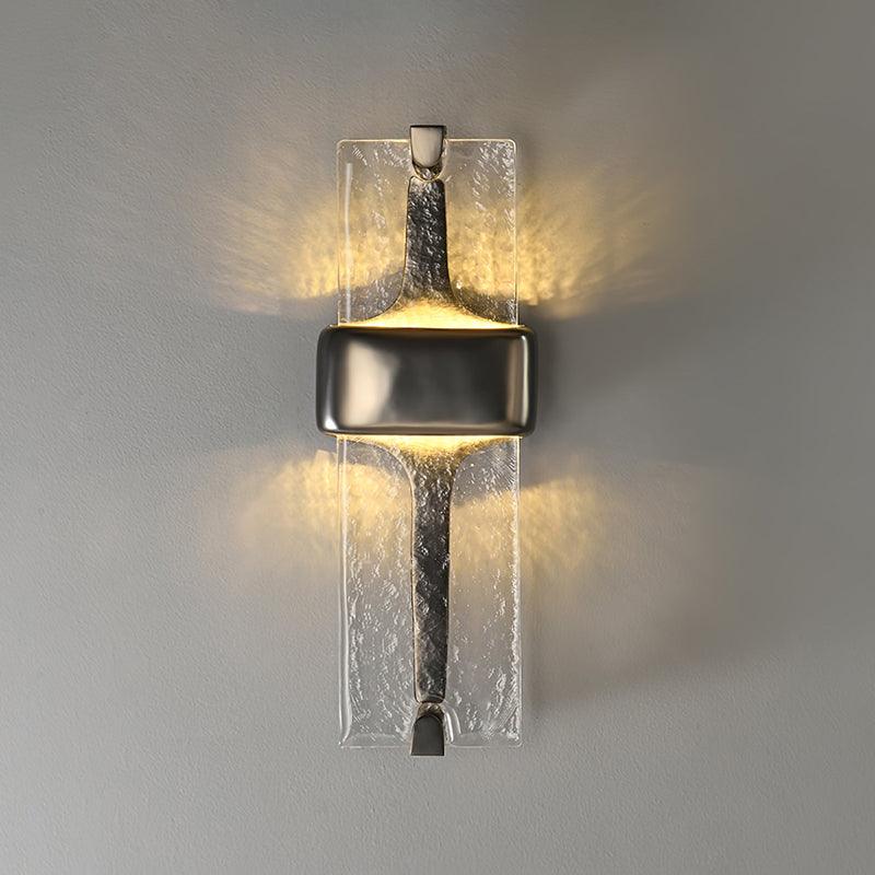 LED Glass Wall Sconce Black Gold Finish 20 Inch Vertical Accent Light Entryway Bedroom Corridor Fixture Adjustable 3000K 4000K 6000K for Mod