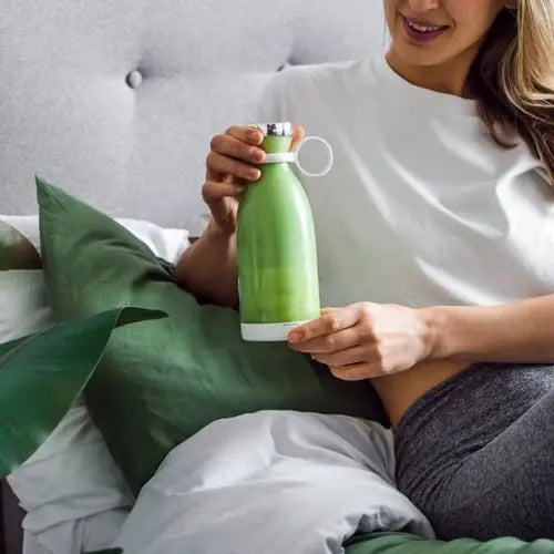 Portable Rechargeable Blender Bottle 13.5 fl oz USB Personal Smoothie Maker 6-Blade Stainless Steel BPA-Free for Travel Gym Office Shakes