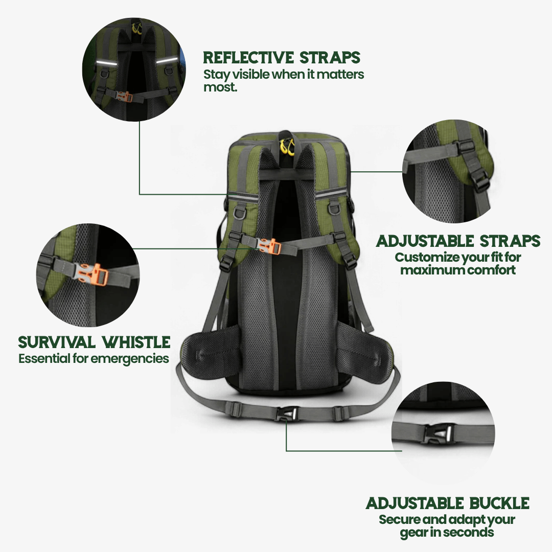 TrailPro | 50L Hiking Backpack with Breathable Back Support | Lightweight Camping Gear for Comfort and Organization